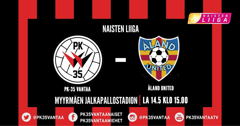 PK-35 Vantaa – Åland United 14.5. klo 15.00 Myyrmäen jalkapallostadionilla