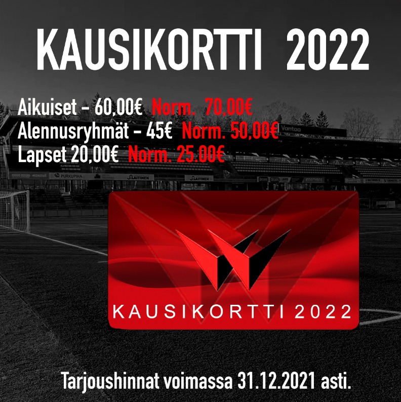 PK-35 Vantaan kausikortit kaudelle 2022 myynnissä